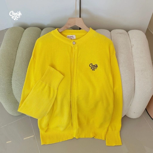 Image of RAE Signature Basic Cardigan Knit | Yellow