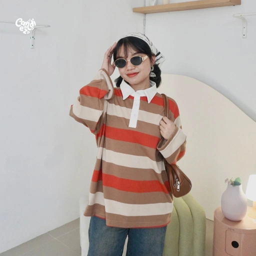 Image of KANA Polo Oversized Sweatshirts | Brown Sugar