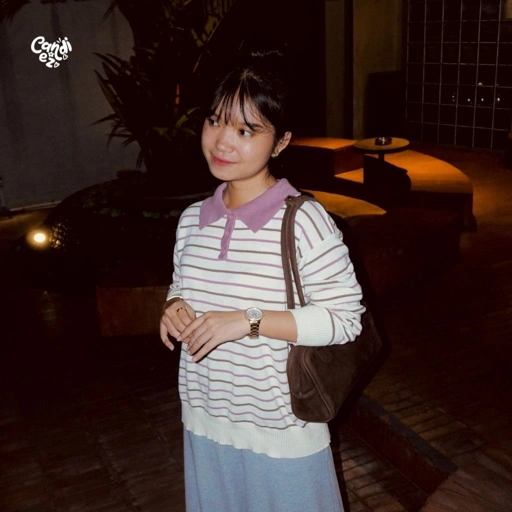 Image of MAUDY Polo Sweatshirt Knit | Yogurt Mauve