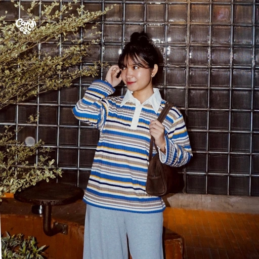 Image of KANA Polo Oversized Sweatshirt | Ash Denim