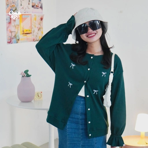 Image of LEONA Premium Sweater Cardi | Emerald