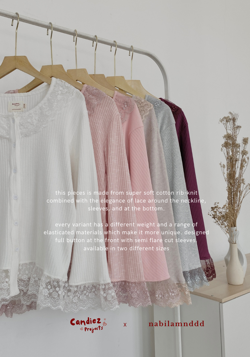NAMA Lace Knit Top | Light Grey | CANDIEZ ID x nabilamnddd
