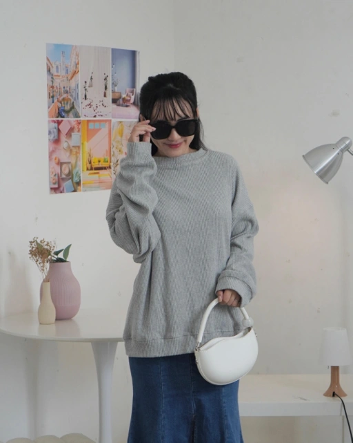 Image of JIHOO Super Oversized Sweater | Ash Texture