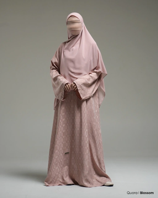 Image of Nuvel Quorra Textured Squres Abaya