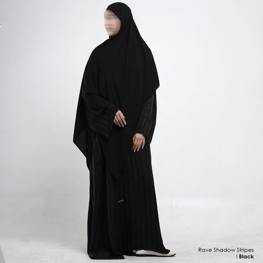 Image of NUVEL CUPRO RAVE SHADOW STRIPES ABAYA