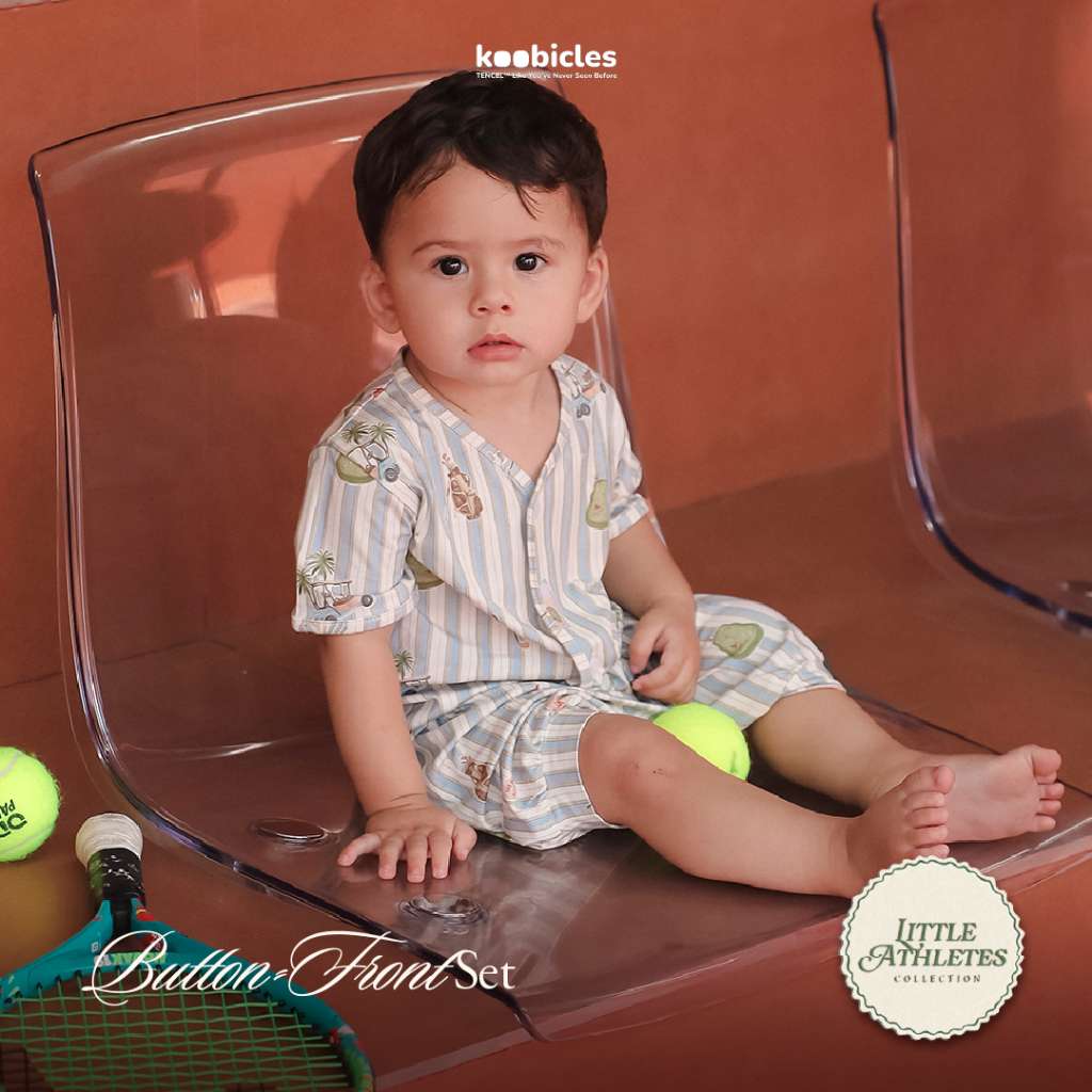 Koobicles Button-Front Set TENCEL™ "Little Athletes"
