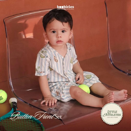 Image of Koobicles Button-Front Set TENCEL™ "Little Athletes"