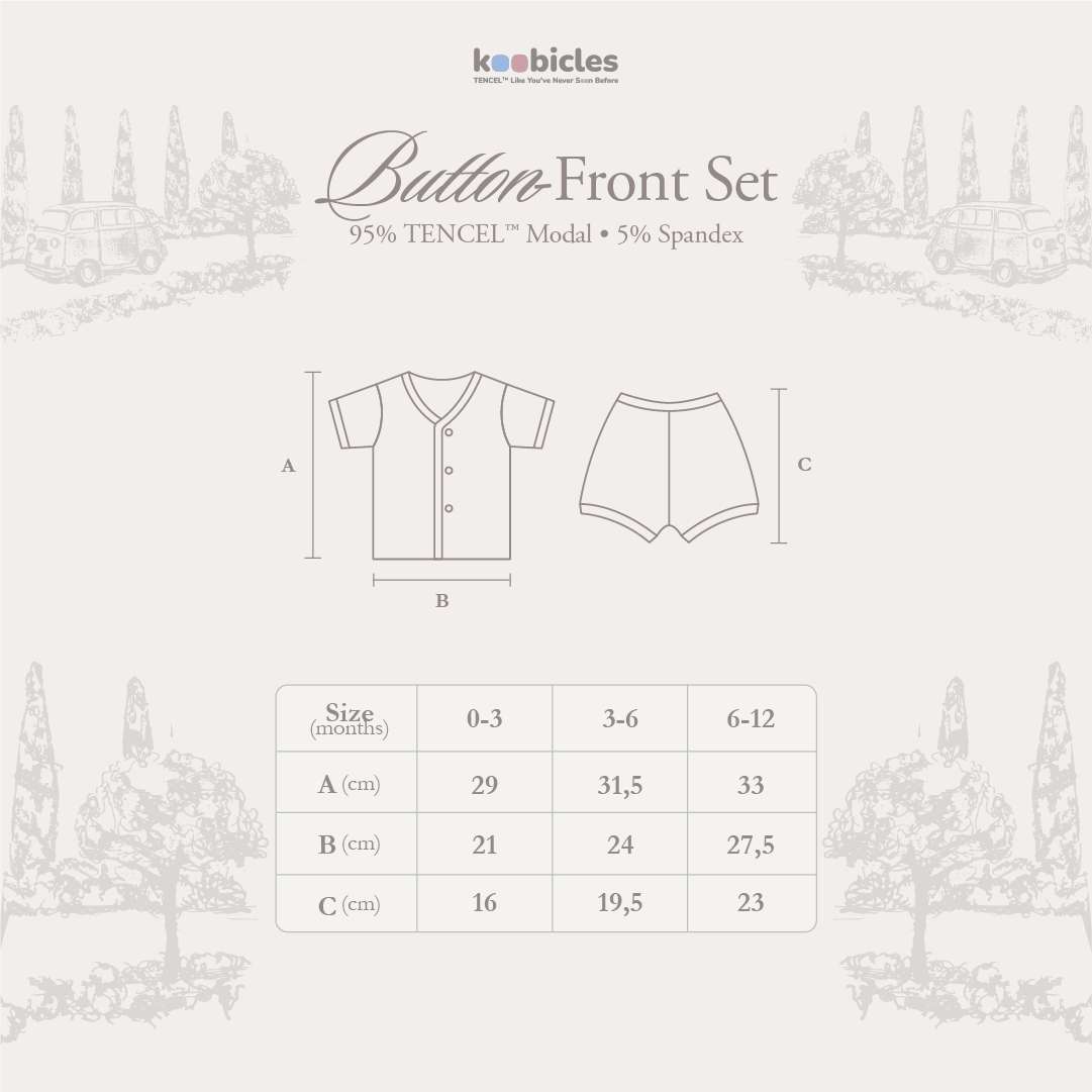Koobicles Button-Front Set TENCEL™ "Road Trip"