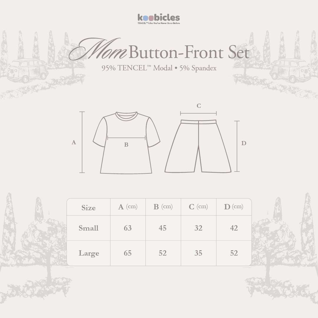 Koobicles Mom Button-Front Set TENCEL™ "Road Trip"