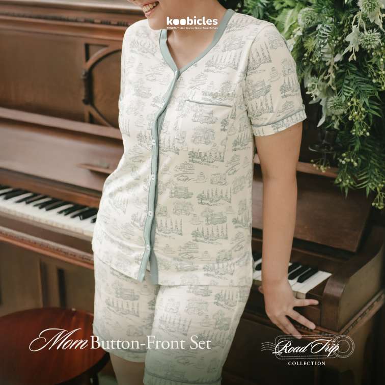 Koobicles Mom Button-Front Set TENCEL™ "Road Trip"