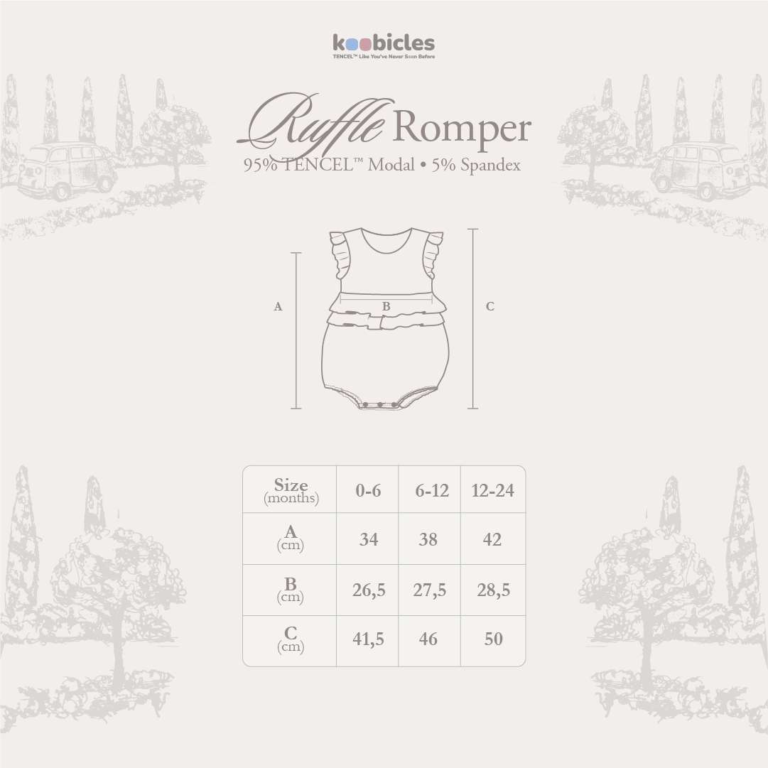 Koobicles Ruffle Romper TENCEL™ "Road Trip"