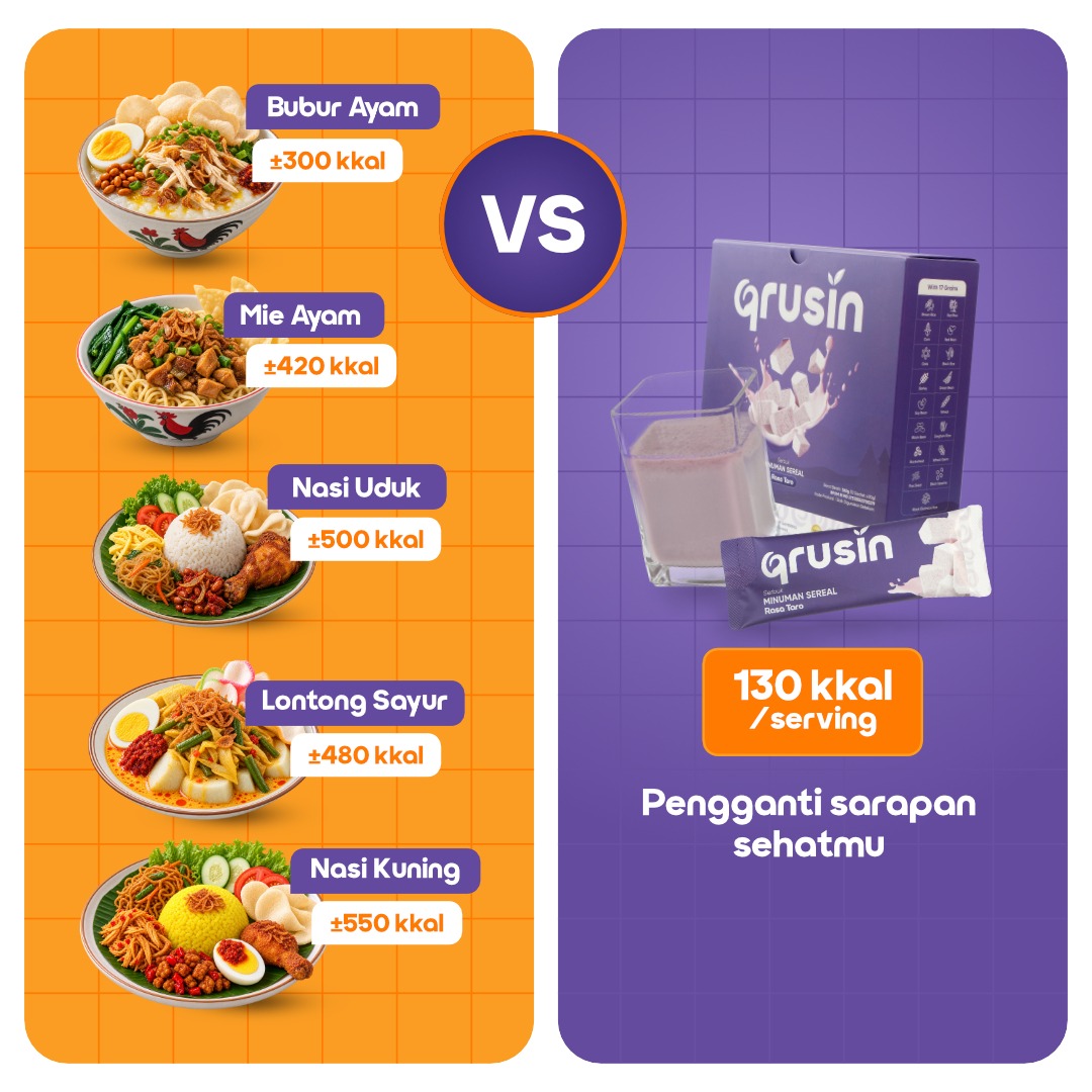 Qrusin Meal Multigran - 1 Box isi 12 Sachet