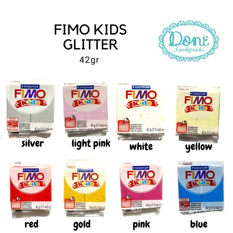 Image of Done Handymade Fimo kids GLITTER modelling clay polymer clay bahan clay