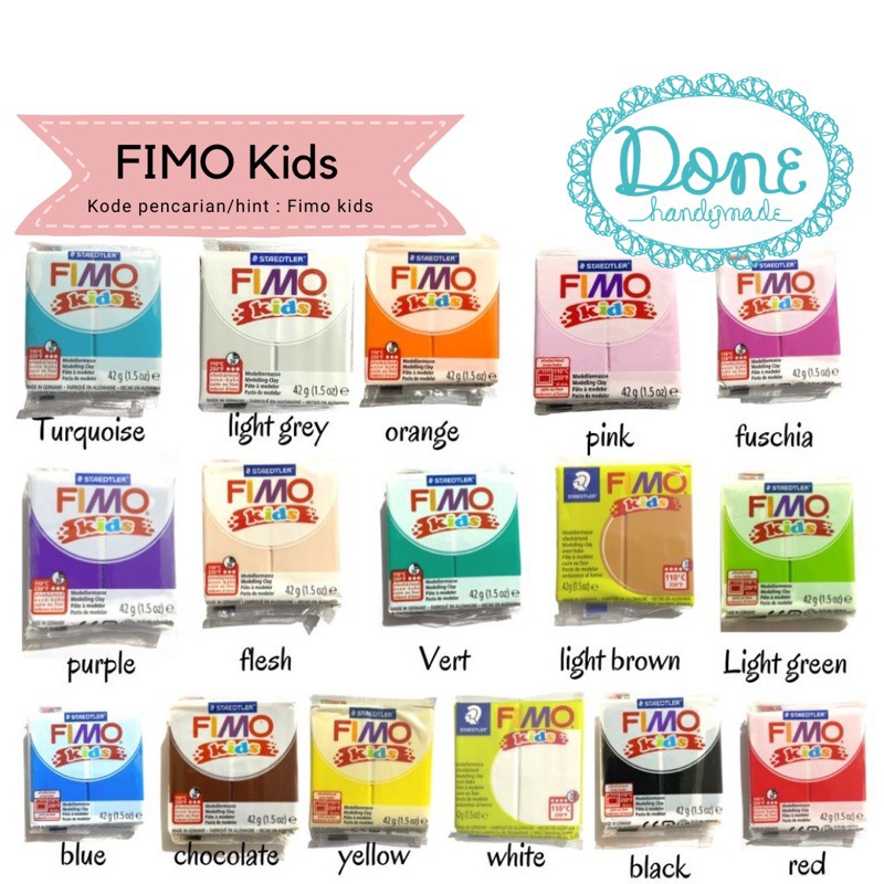 Image of Done Handymade Fimo kids fimo polymer clay fimo kids bahan clay modelling clay adonan clay polymer clay set aktivitas anak bahan kerajinan tangan clay adonan polymer clay