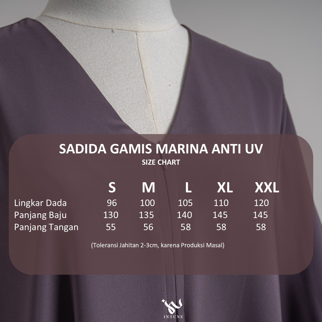 INTUNE HIJAB SADIIDA GAMIS POLOS ABAYA UMROH HAJI MARINA ANTI UV SIMPLE ELEGAN