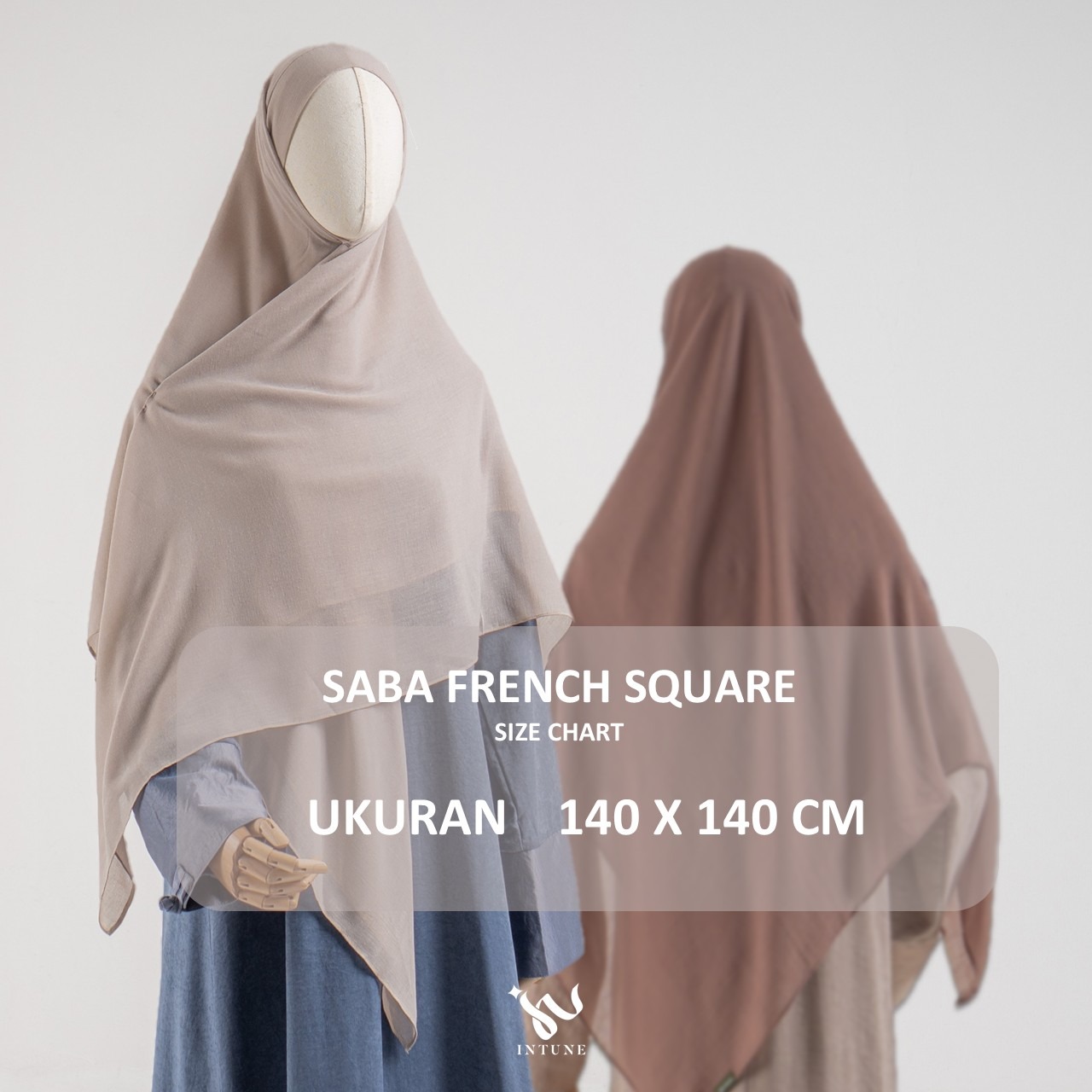 INTUNE SABA KHIBAN KHIMAR BANDANA SQUARE BAHAN VOAL DAN TENCEL