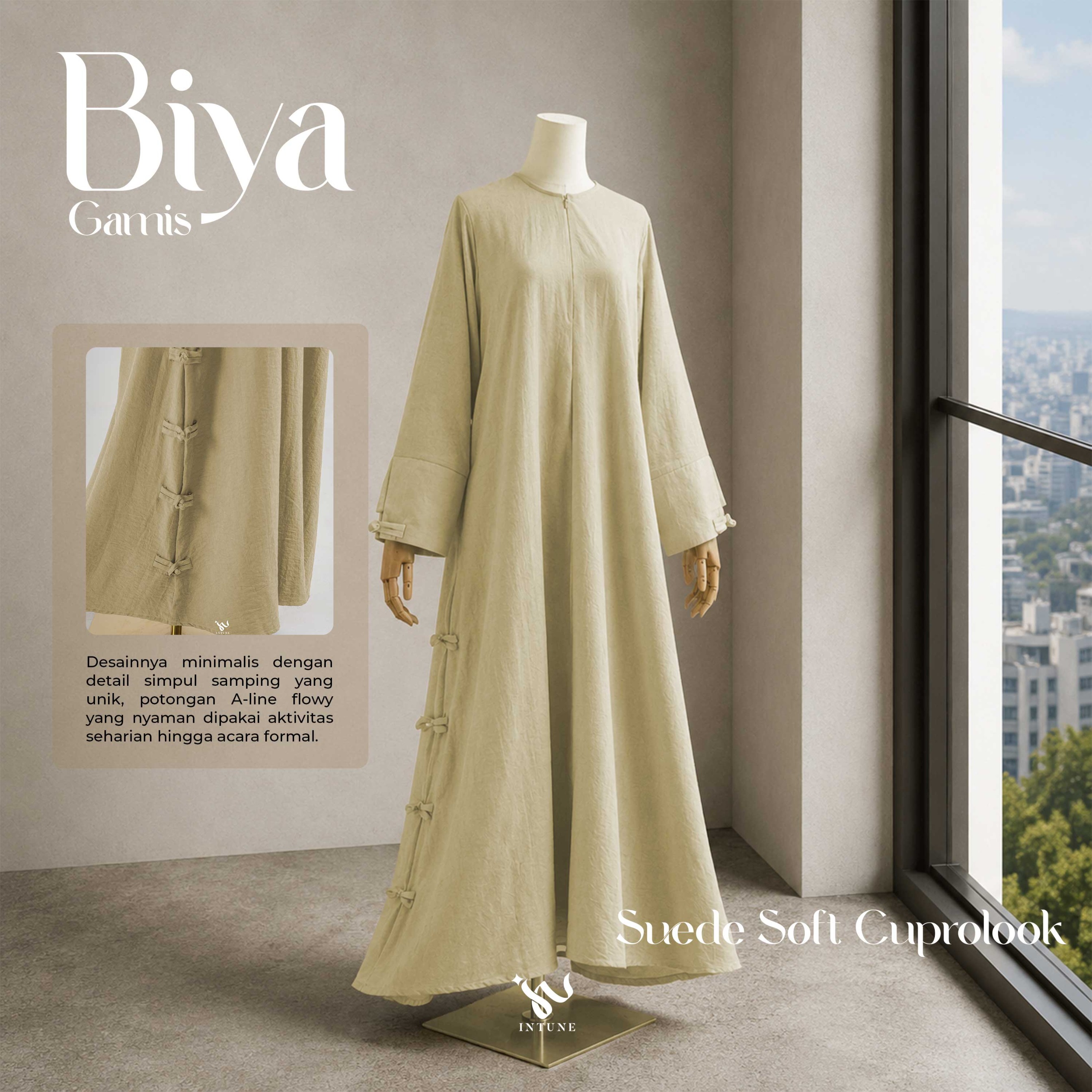 INTUNE HIJAB BIYA GAMIS SOFT SUEDE CUPROLOOK