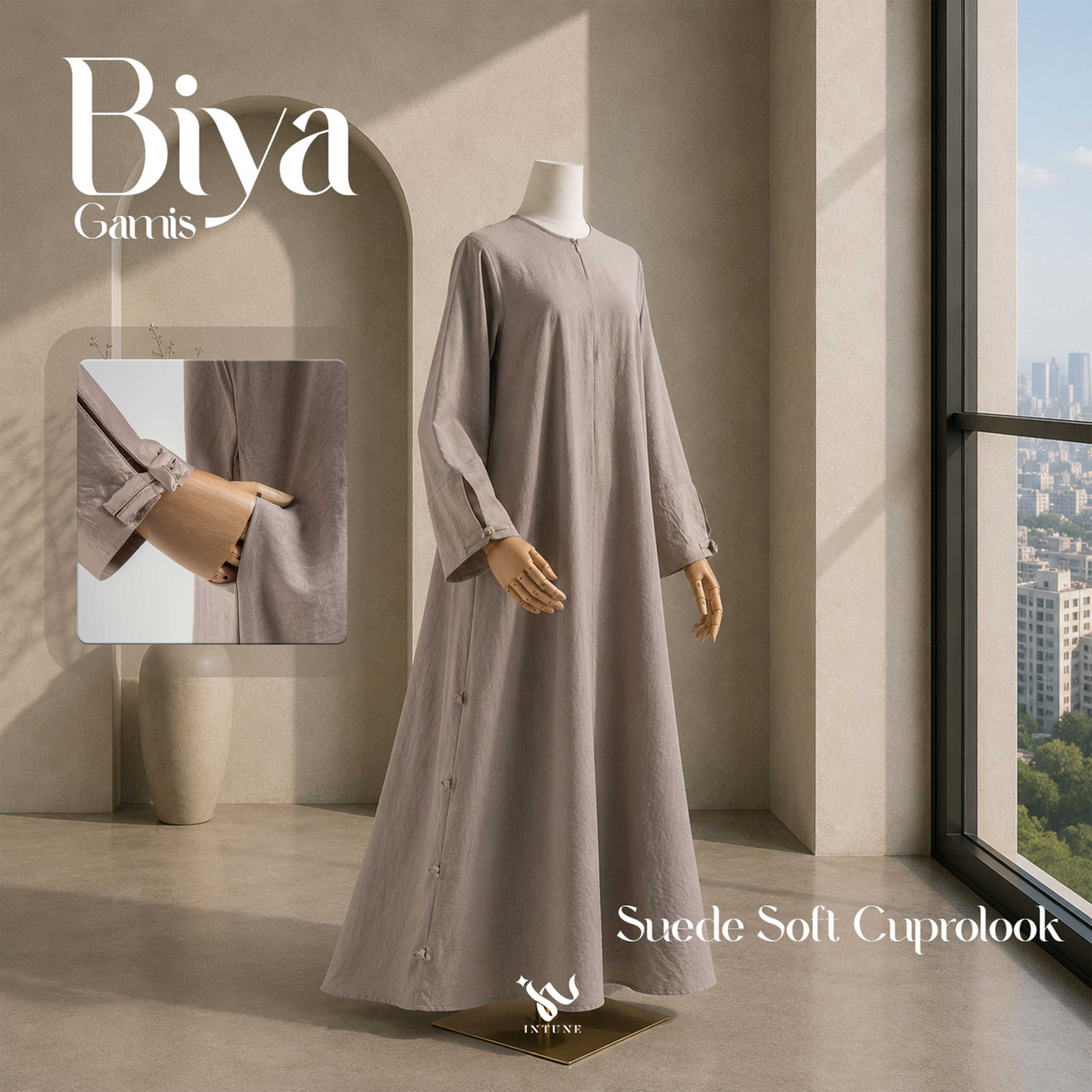 INTUNE HIJAB BIYA GAMIS SOFT SUEDE CUPROLOOK