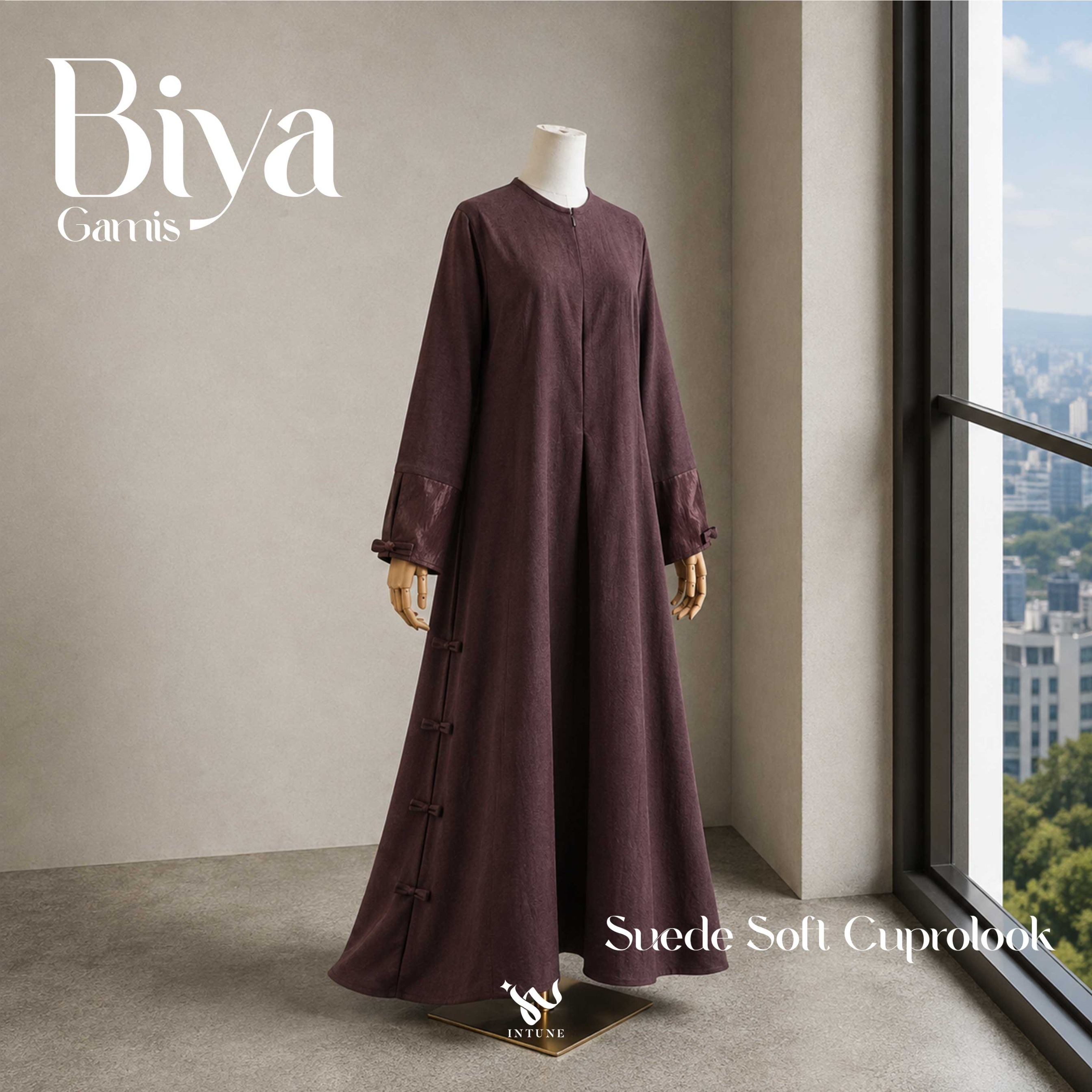 INTUNE HIJAB BIYA GAMIS SOFT SUEDE CUPROLOOK