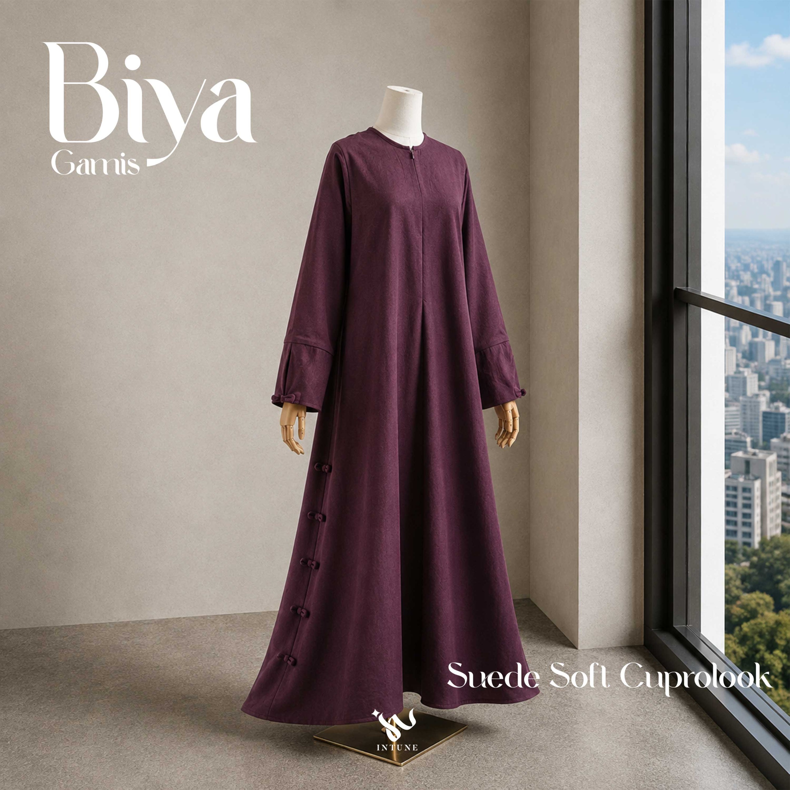 INTUNE HIJAB BIYA GAMIS SOFT SUEDE CUPROLOOK
