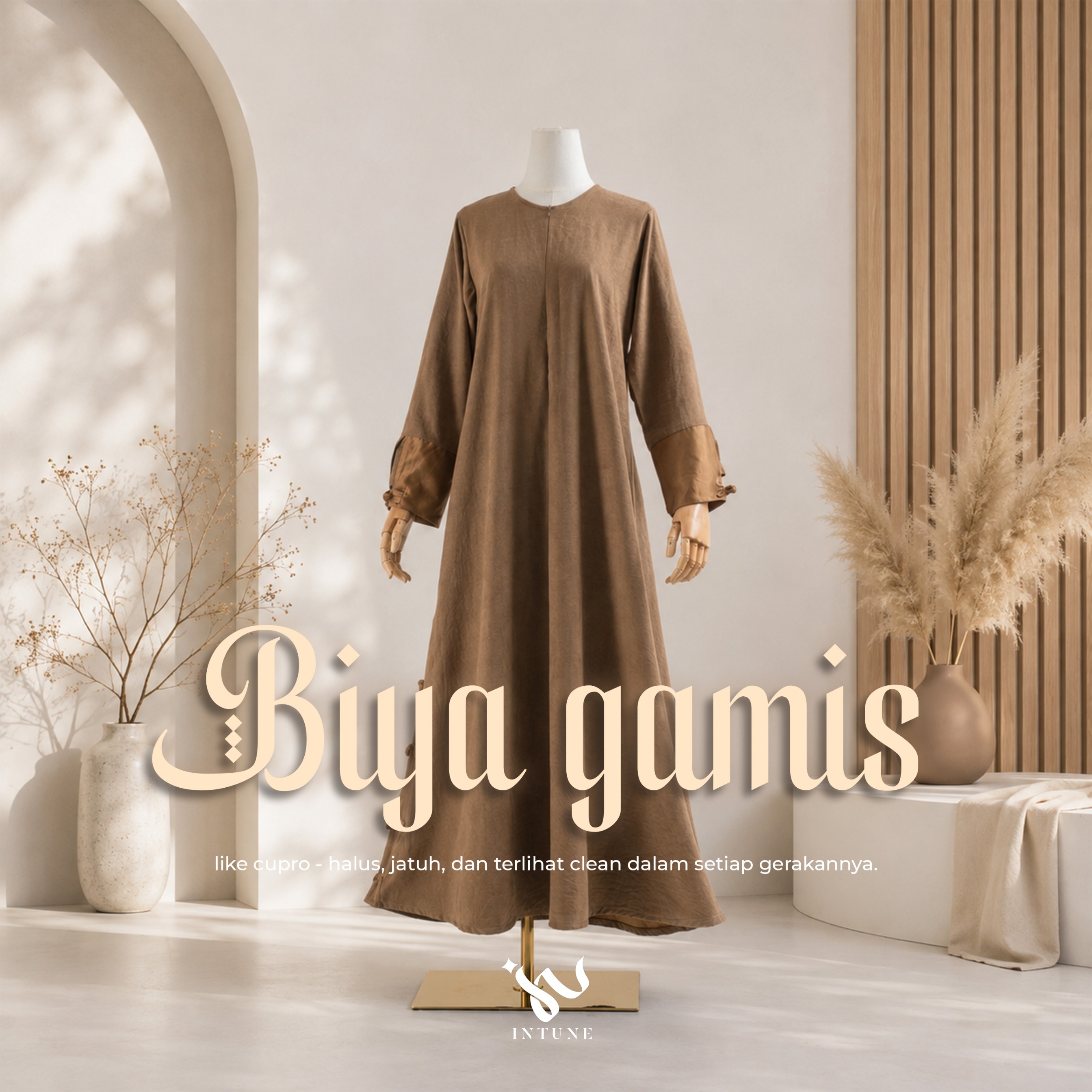 INTUNE HIJAB BIYA GAMIS SOFT SUEDE CUPROLOOK