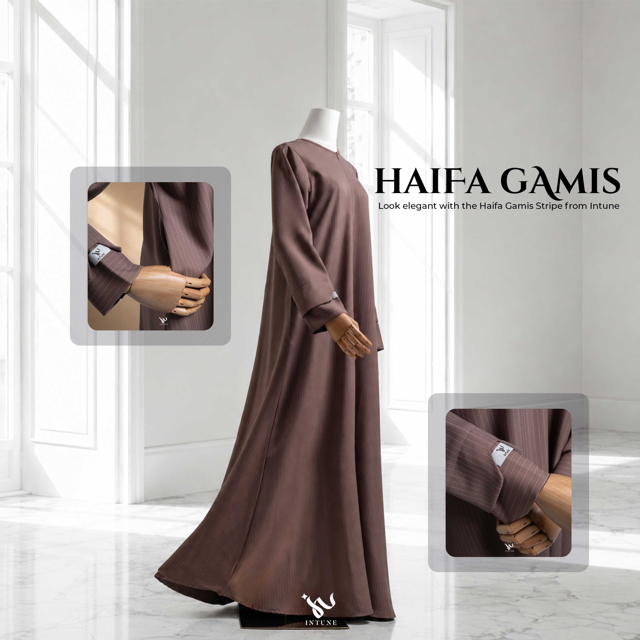 INTUNE HIJAB HAIFA GAMIS STRIPE DRESS SALUR 