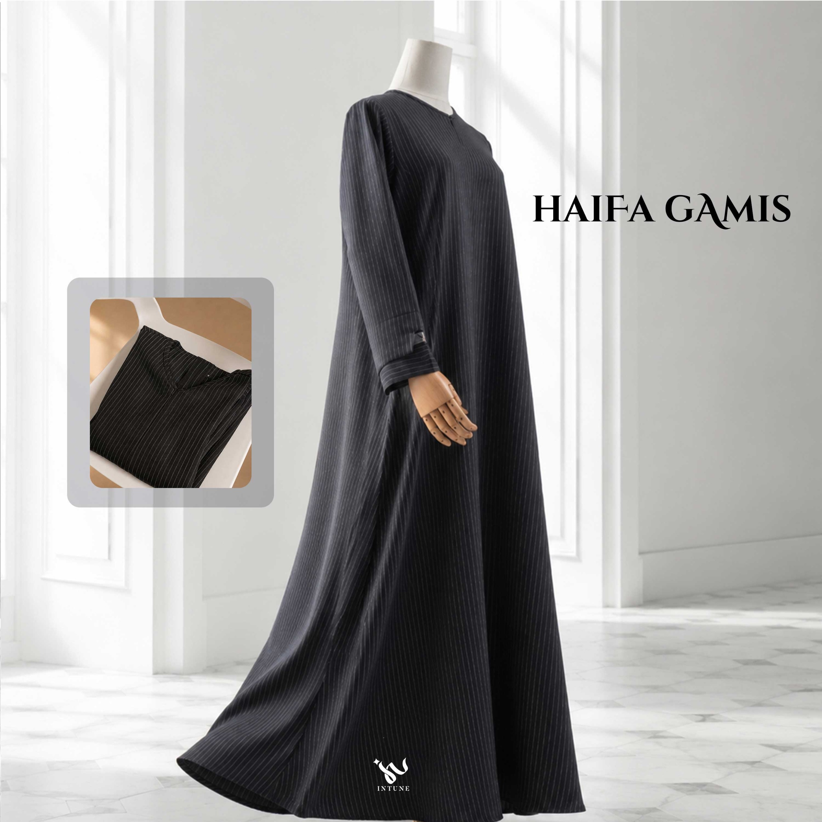 INTUNE HIJAB HAIFA GAMIS STRIPE DRESS SALUR 