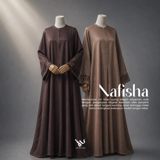 Intune Hijab Nafisha Gamis Golden Crush Abaya Umroh Haji Simple Elegan Dan Nyaman