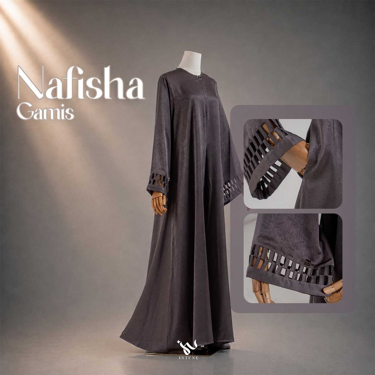 Intune Hijab Nafisha Gamis Golden Crush Abaya Umroh Haji Simple Elegan Dan Nyaman