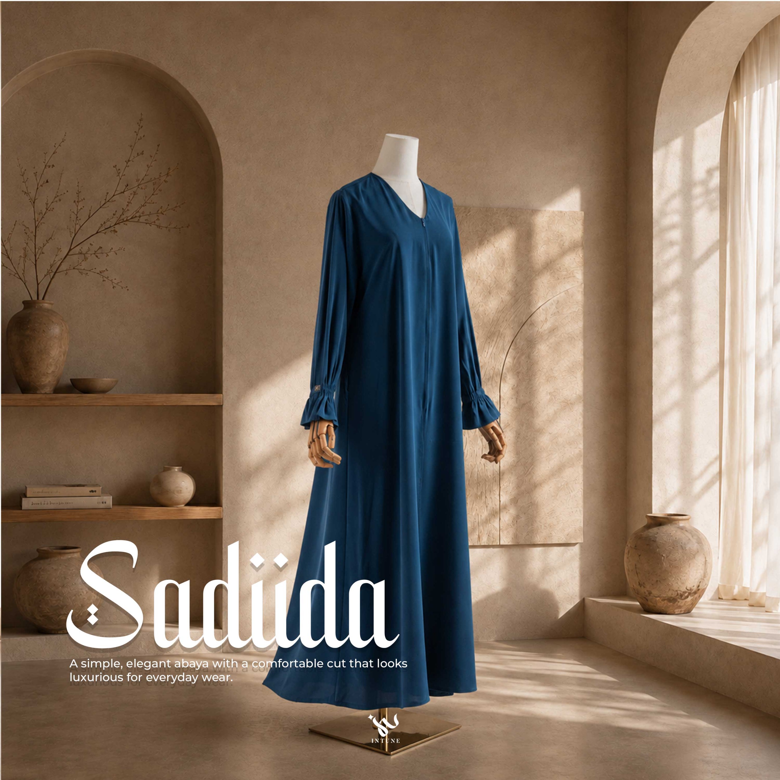 INTUNE HIJAB SADIIDA GAMIS POLOS ABAYA UMROH HAJI MARINA ANTI UV SIMPLE ELEGAN