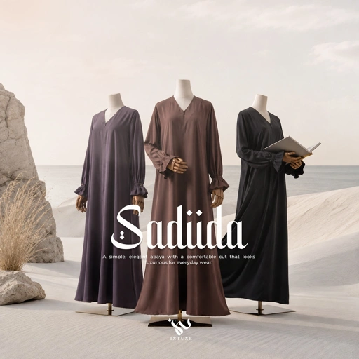 INTUNE HIJAB SADIIDA GAMIS POLOS ABAYA UMROH HAJI MARINA ANTI UV SIMPLE ELEGAN