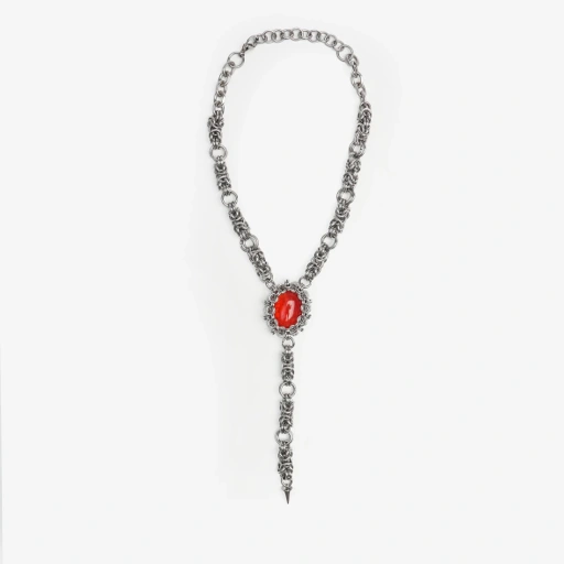 Image of CRUX NECKLACE RED SNAKESKIN