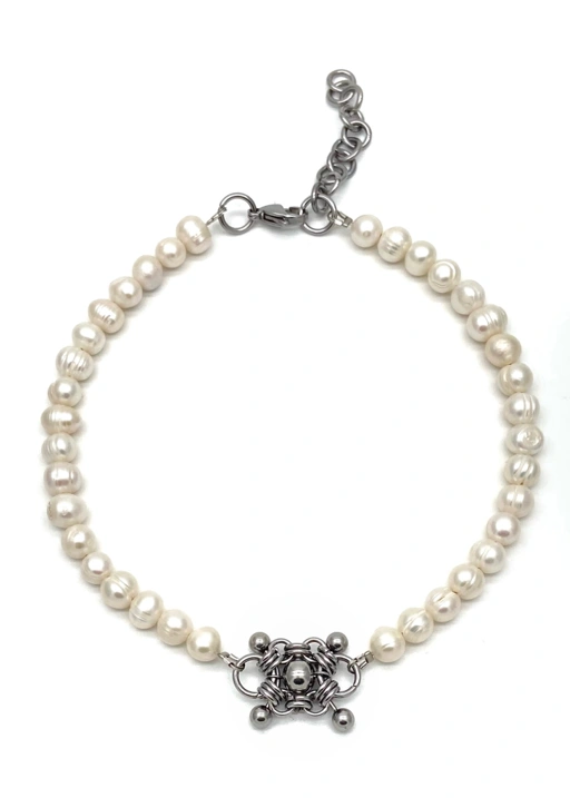 Image of GAM PEARL NECKLACE SS BEAD