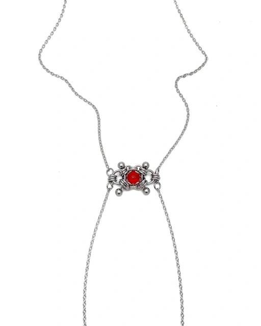 Image of BOLO NECKLACE RED BEAD