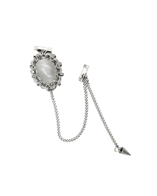 Image of DE BROOCH WHITE CATEYE