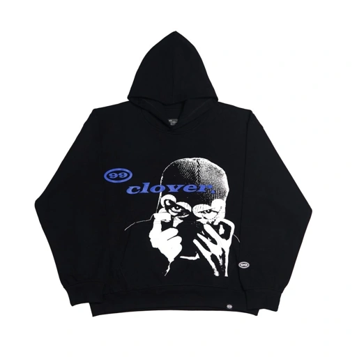 Image of "CLOVER VISION" OVERSIZED HOODIE BLACK