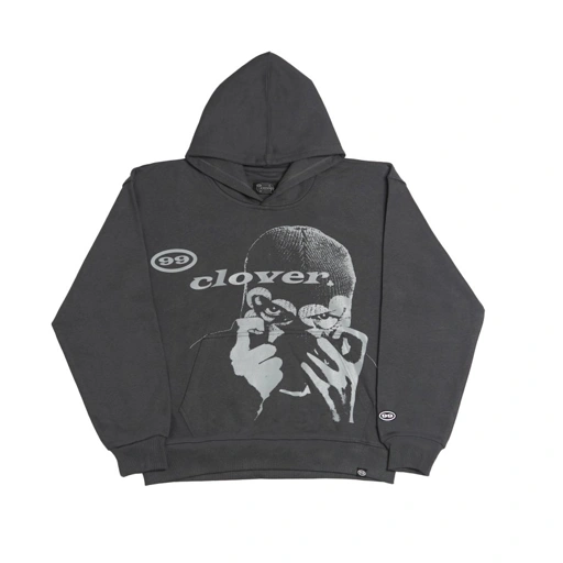 Image of "CLOVER VISION" OVERSIZED HOODIE GREY