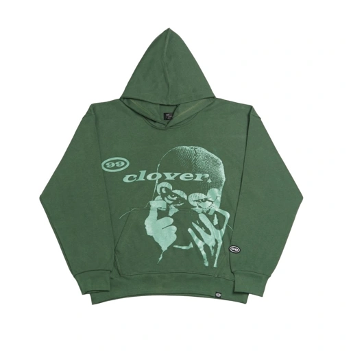 Image of "CLOVER VISION" OVERSIZED HOODIE GREEN