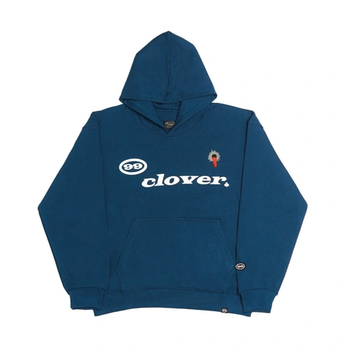 Image of "FEELING LUCKY" OVERSIZED HOODIE BLUE