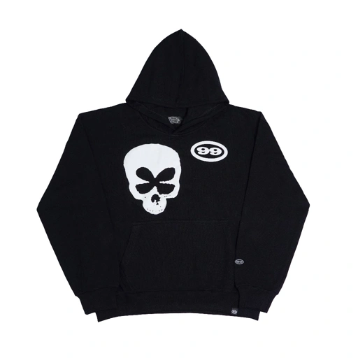 Image of "FEELING LUCKY" SKULL OVERSIZED HOODIE BLACK