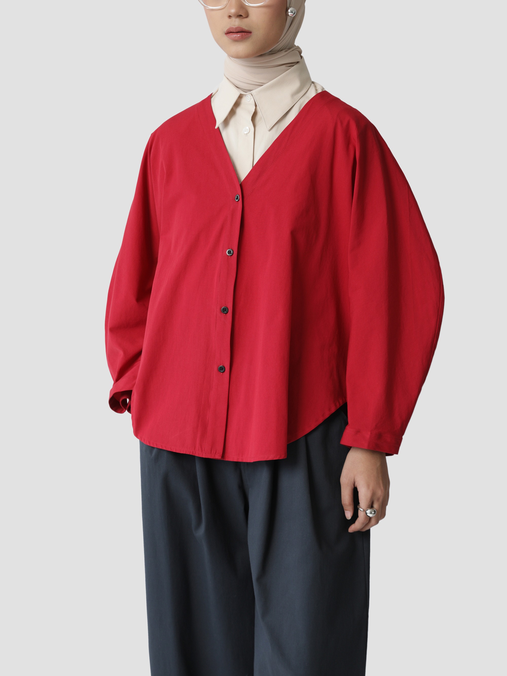 SALE Sabamodest Poplin V Shirt