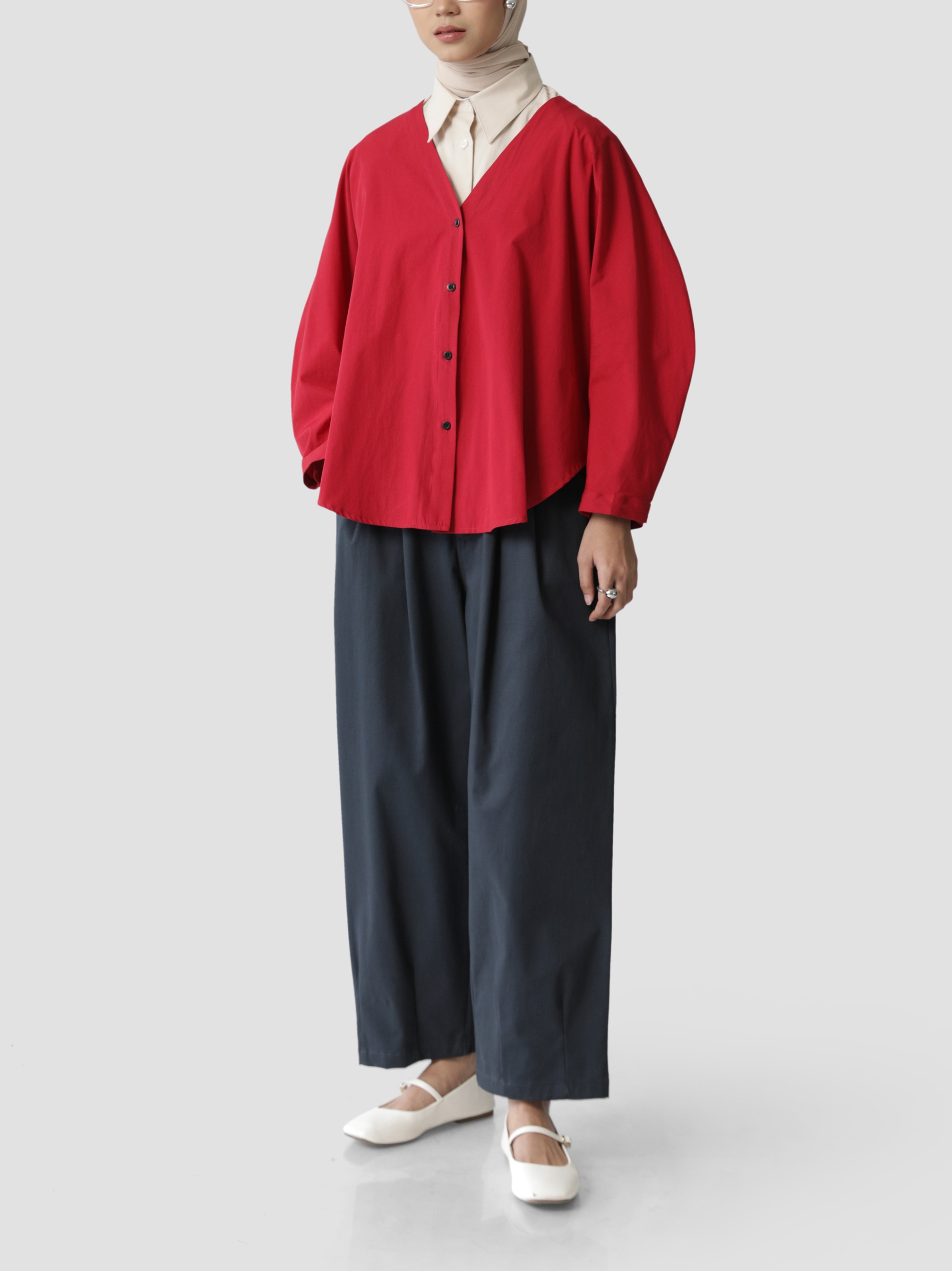 SALE Sabamodest Poplin V Shirt
