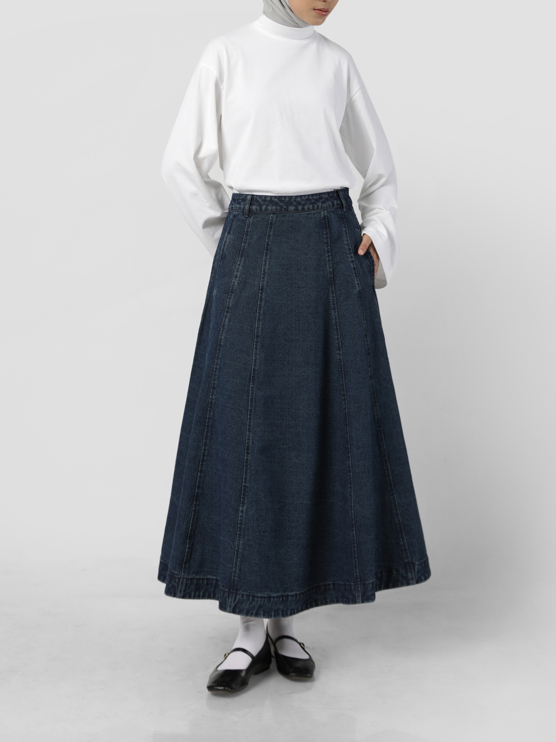 Sabamodest Denim Maxi Skirt