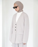 SALE Sabamodest Cotton & Linen Lapelless Blazer