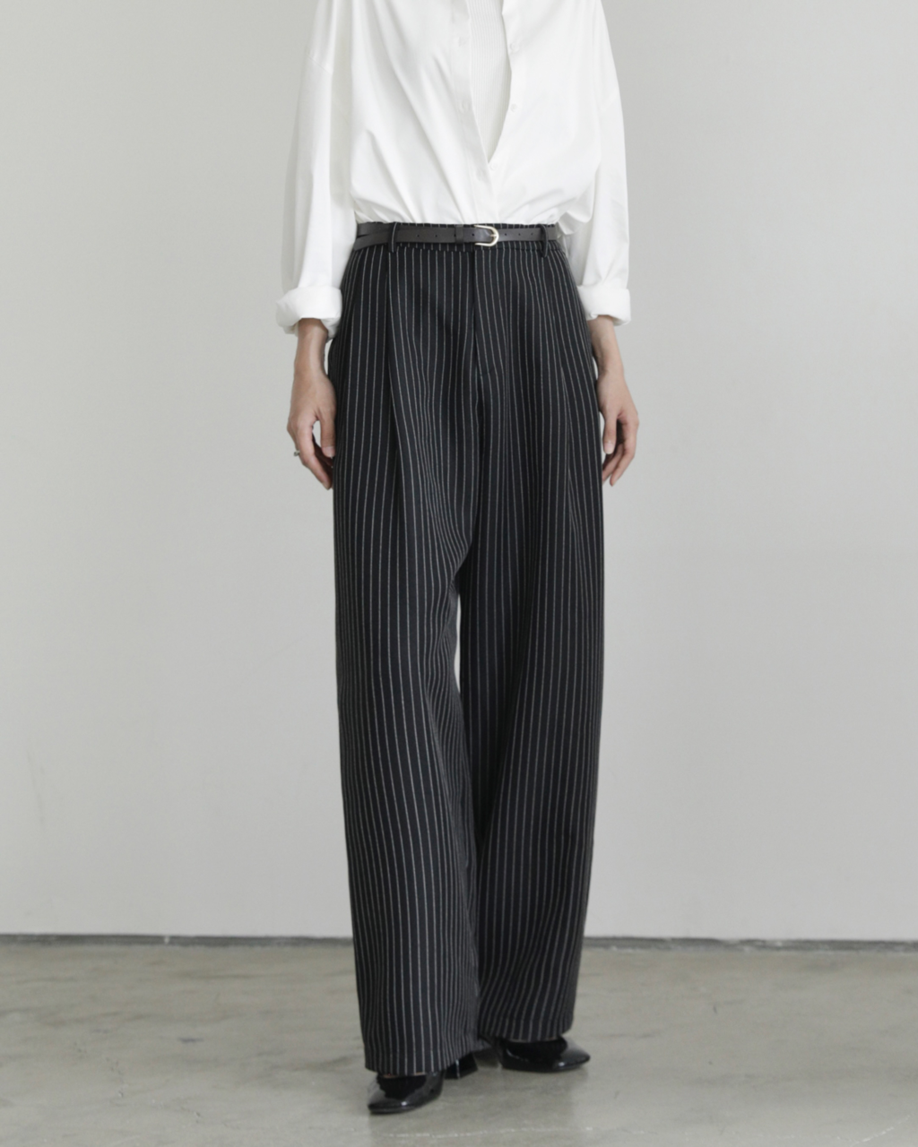 seeksole ストライプスラックス SeekSole ダークグレー ストライプ