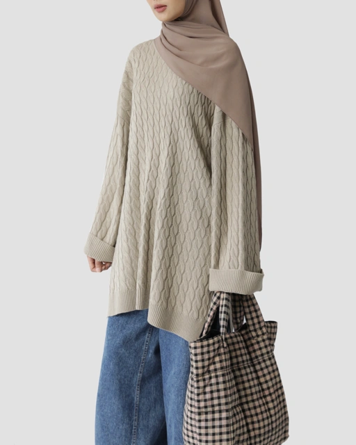 Image of Sabamodest Cable Knit Long Sweater