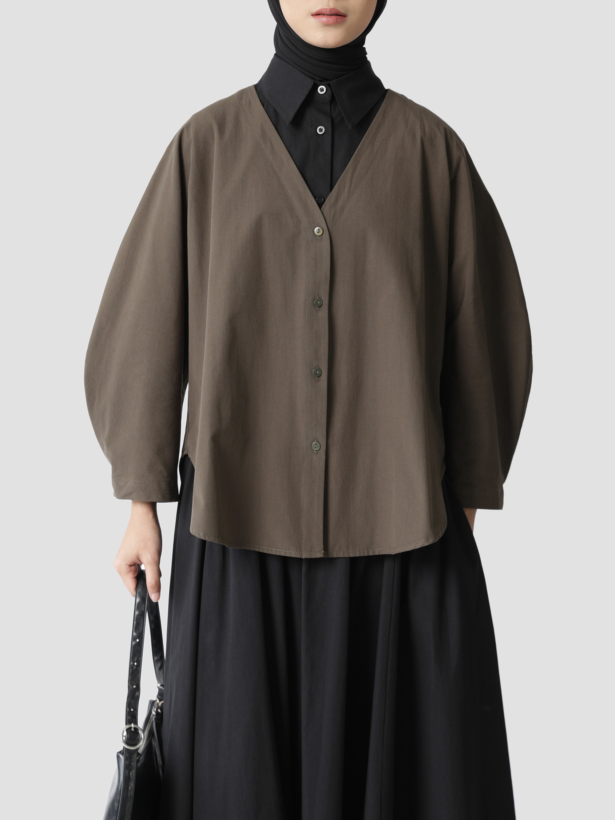 SALE Sabamodest Poplin V Shirt