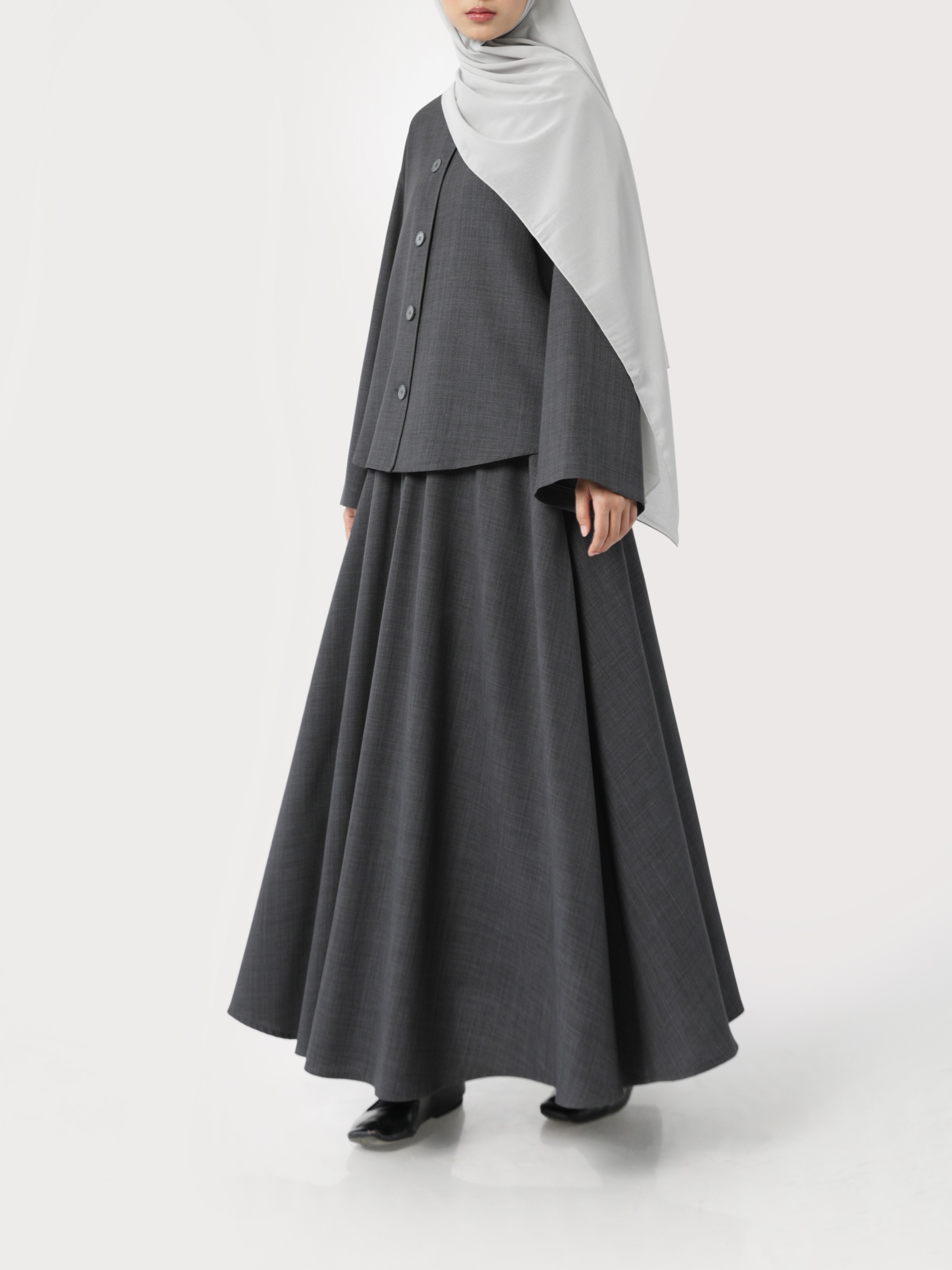 Sabamodest Button Loose Shirt & Flowing Skirt