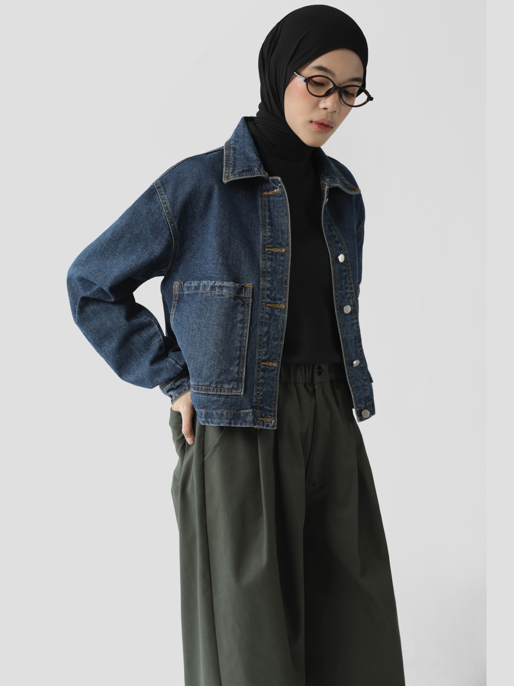 Sabamodest Denim Crop Shirt Jacket