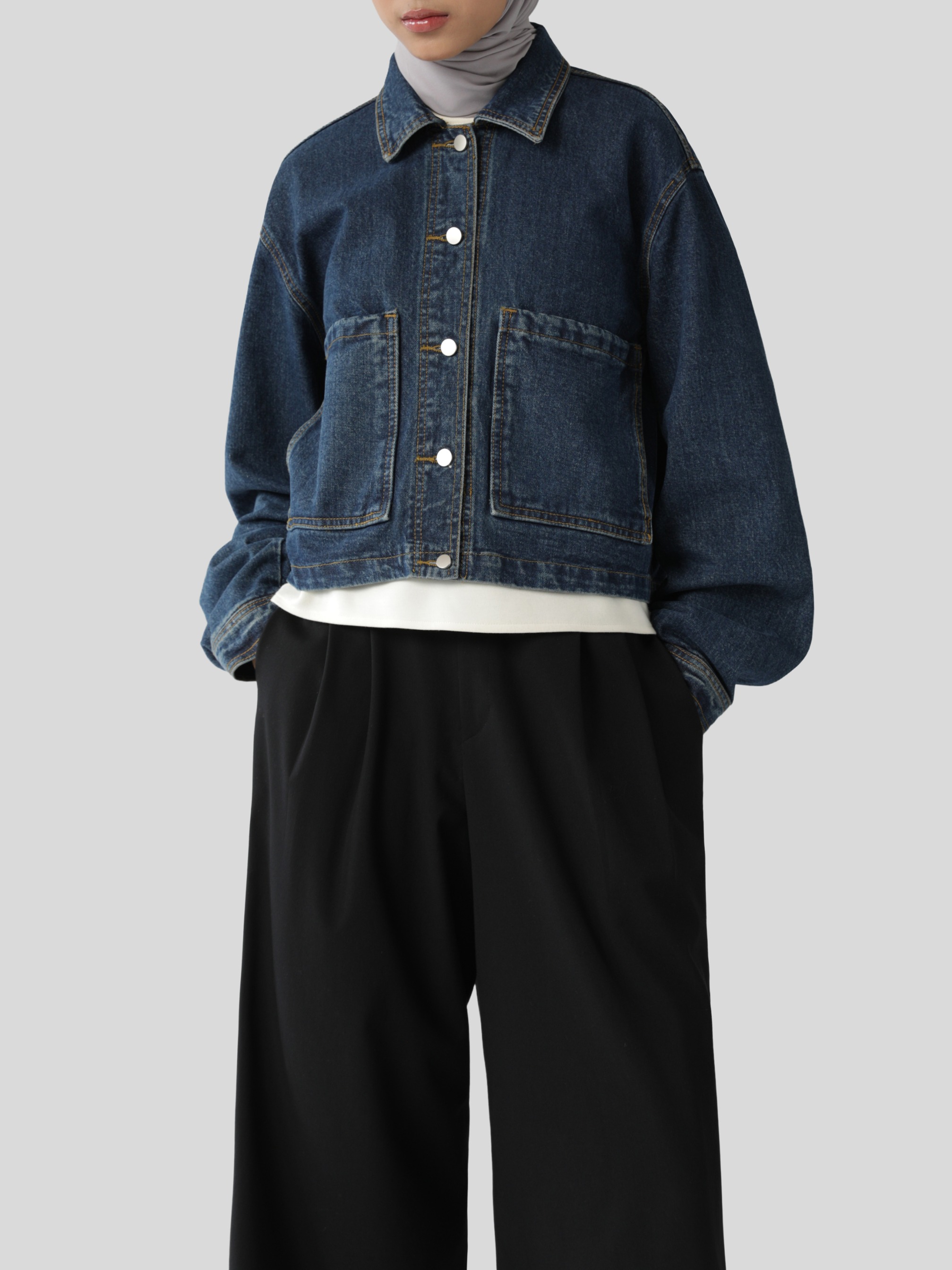 Sabamodest Denim Crop Shirt Jacket